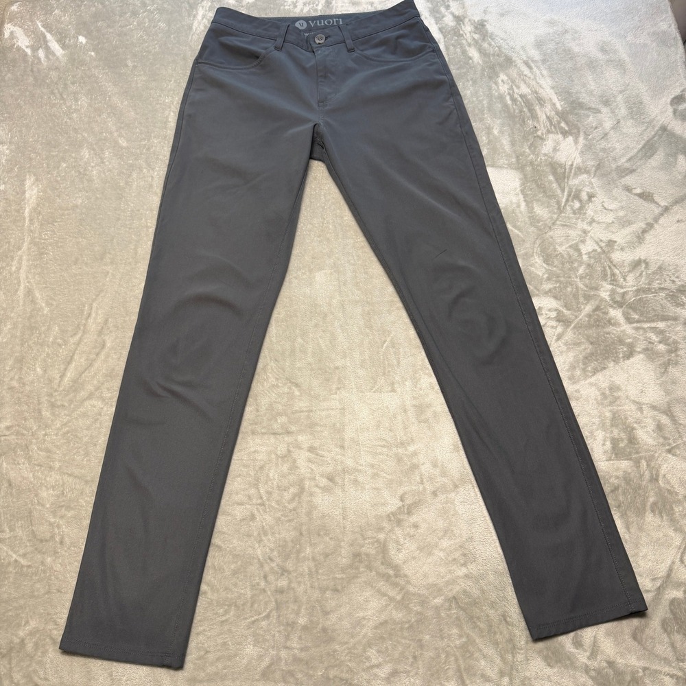 Vuori Mens Meta Pants Charcoal Gray Slim Fit 5-Pocket Performance Chino 28x32 - Picture 3 of 9